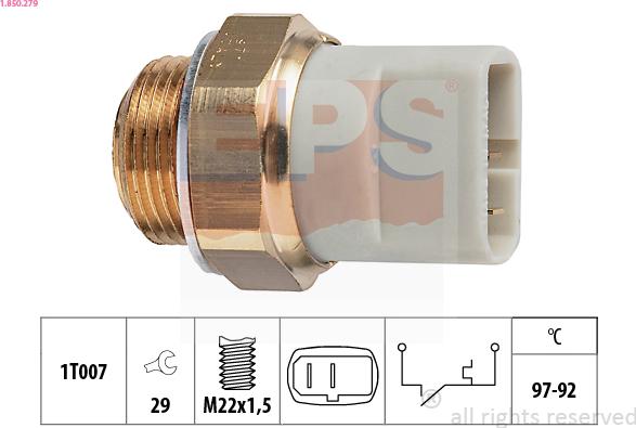 EPS 1-850-279 - Temperature Switch, radiator / air conditioner fan car-mod.net