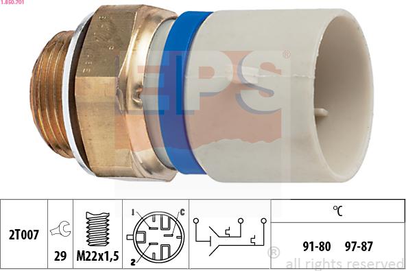 EPS 1-850-701 - Temperature Switch, radiator / air conditioner fan car-mod.net