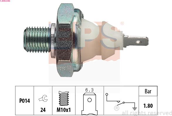 EPS 1.800.045 - Sender Unit, oil pressure car-mod.net