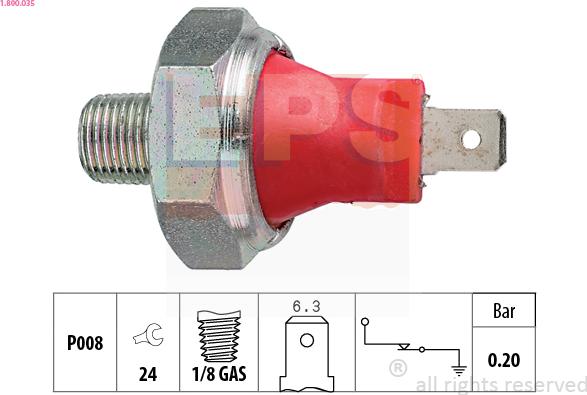 EPS 1.800.035 - Sender Unit, oil pressure car-mod.net