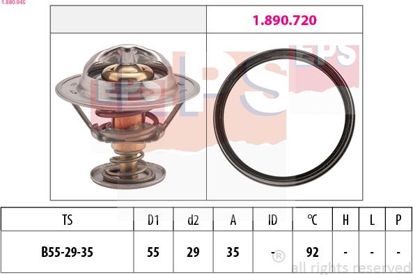 EPS 1.880.945 - Coolant thermostat / housing car-mod.net