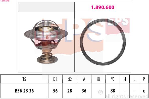 EPS 1.880.948 - Coolant thermostat / housing car-mod.net