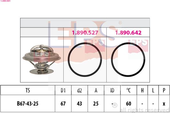 EPS 1.880.981 - Coolant thermostat / housing car-mod.net