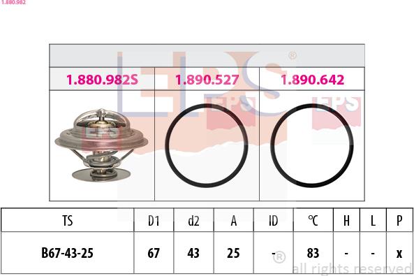EPS 1.880.982 - Coolant thermostat / housing car-mod.net