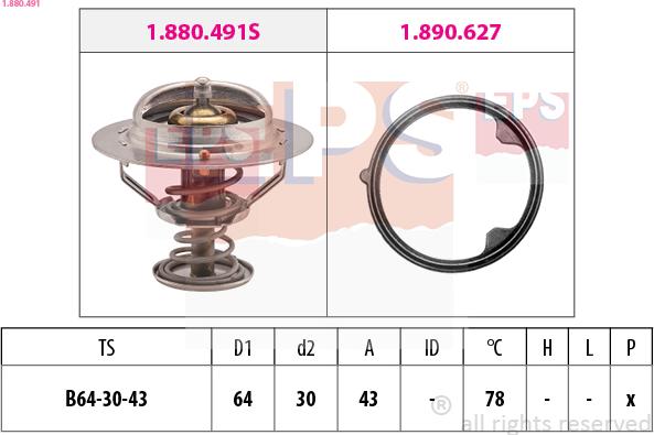 EPS 1.880.491 - Coolant thermostat / housing car-mod.net