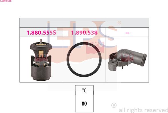 EPS 1.880.562K - Coolant thermostat / housing car-mod.net