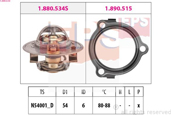 EPS 1.880.534 - Coolant thermostat / housing car-mod.net