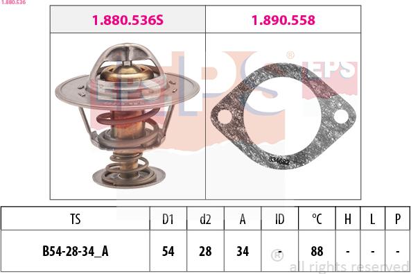 EPS 1.880.536 - Coolant thermostat / housing car-mod.net