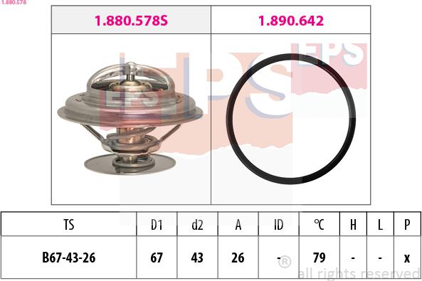 EPS 1.880.578 - Coolant thermostat / housing car-mod.net