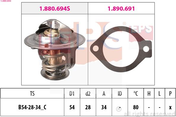 EPS 1.880.694 - Coolant thermostat / housing car-mod.net