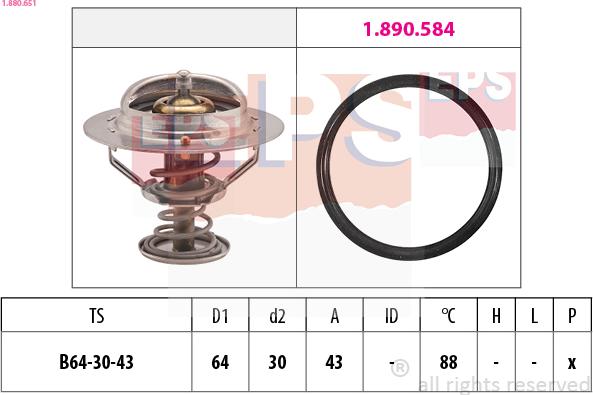 EPS 1.880.651 - Coolant thermostat / housing car-mod.net