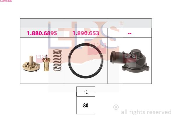 EPS 1.880.689K - Coolant thermostat / housing car-mod.net