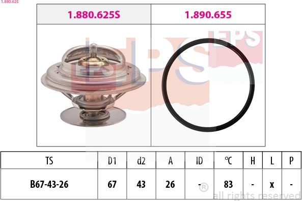 EPS 1.880.625 - Coolant thermostat / housing car-mod.net