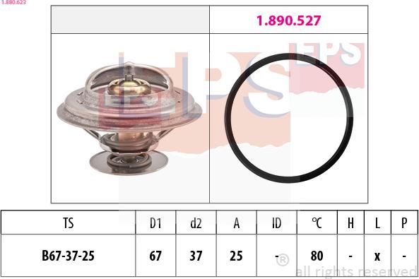 EPS 1.880.623 - Coolant thermostat / housing car-mod.net