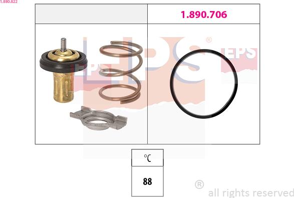 EPS 1.880.822 - Coolant thermostat / housing car-mod.net