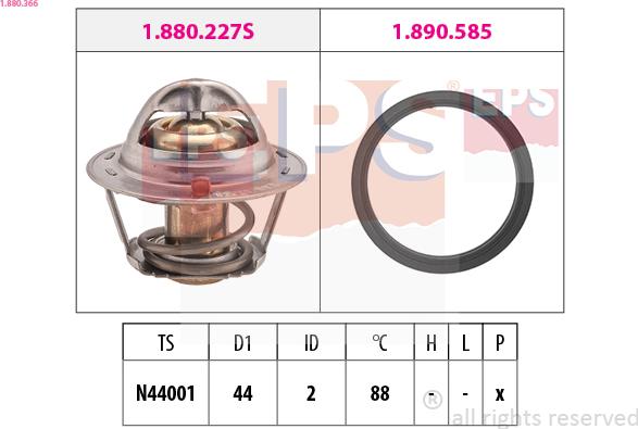 EPS 1.880.366 - Coolant thermostat / housing car-mod.net