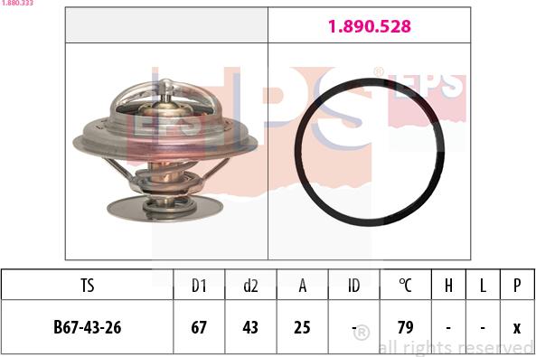 EPS 1.880.333 - Coolant thermostat / housing car-mod.net