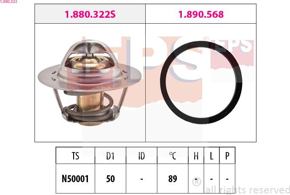 EPS 1.880.322 - Coolant thermostat / housing car-mod.net