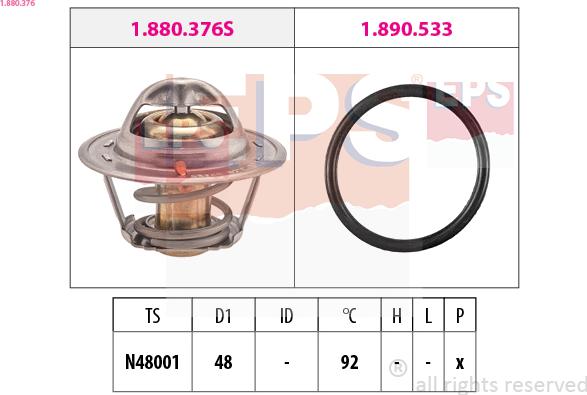 EPS 1.880.376 - Coolant thermostat / housing car-mod.net