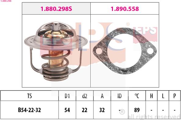 EPS 1.880.298 - Coolant thermostat / housing car-mod.net