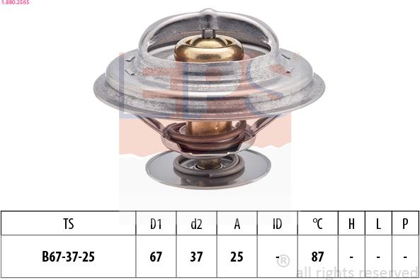 EPS 1.880.256S - Coolant thermostat / housing car-mod.net