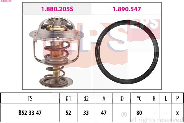 EPS 1.880.205 - Coolant thermostat / housing car-mod.net