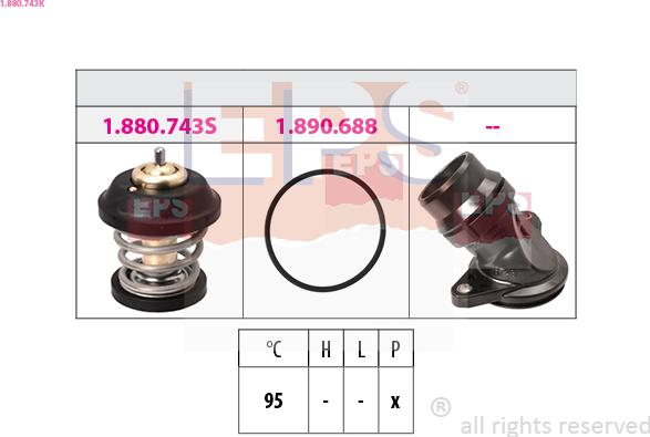 EPS 1.880.743K - Coolant thermostat / housing car-mod.net