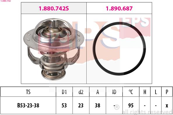 EPS 1.880.742 - Coolant thermostat / housing car-mod.net