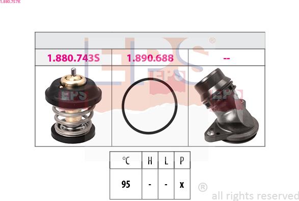 EPS 1.880.757K - Coolant thermostat / housing car-mod.net