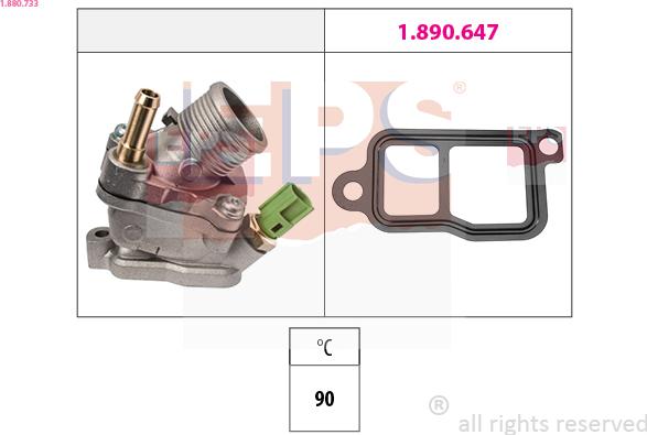 EPS 1.880.733 - Coolant thermostat / housing car-mod.net