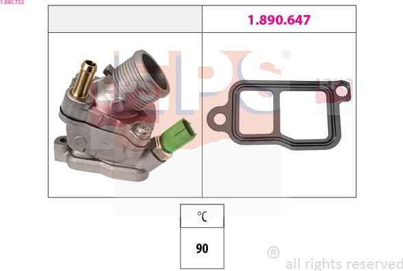 EPS 1.880.732 - Coolant thermostat / housing car-mod.net