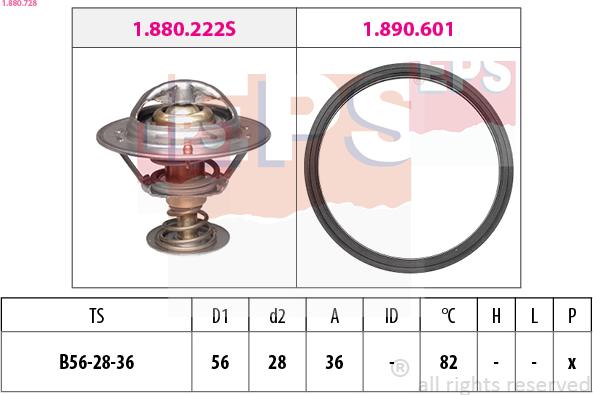 EPS 1.880.728 - Coolant thermostat / housing car-mod.net