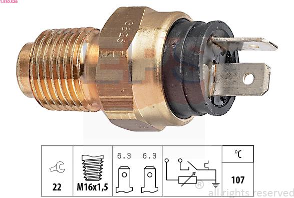EPS 1.830.526 - Coolant temperature Sensor car-mod.net