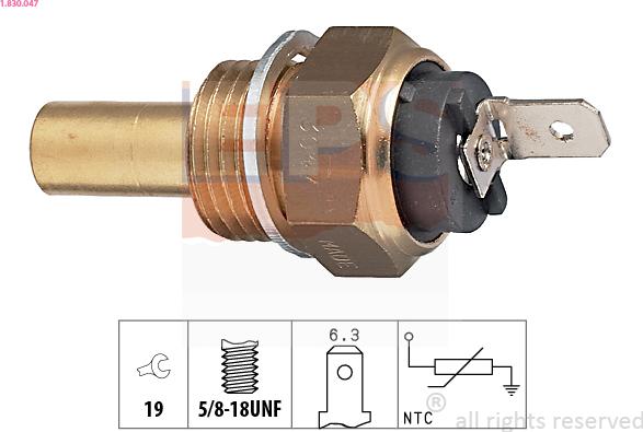 EPS 1.830.047 - Coolant temperature Sensor car-mod.net