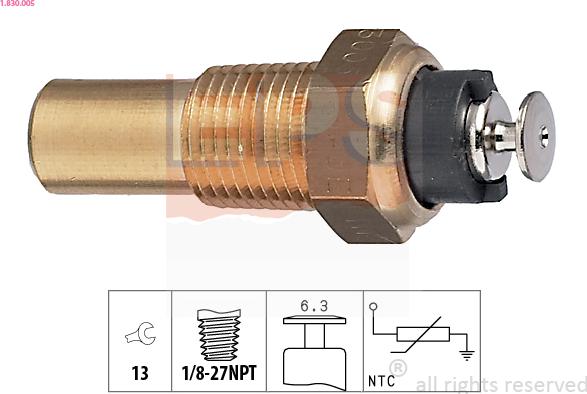 EPS 1.830.005 - Coolant temperature Sensor car-mod.net