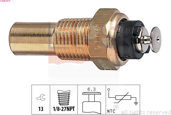 EPS 1.830.014 - Coolant temperature Sensor car-mod.net