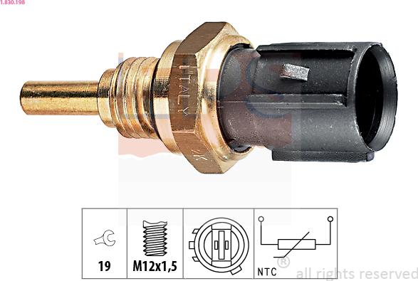 EPS 1.830.198 - Sensor, oil temperature car-mod.net