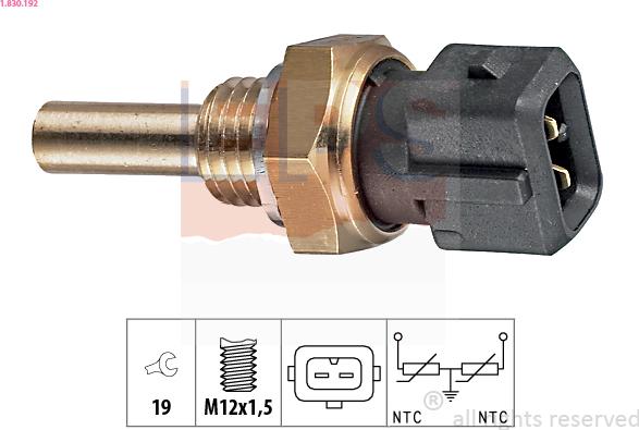 EPS 1.830.192 - Coolant temperature Sensor car-mod.net