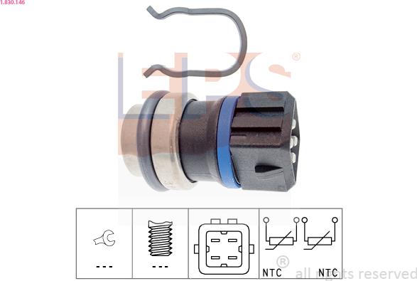 EPS 1.830.146 - Coolant temperature Sensor car-mod.net