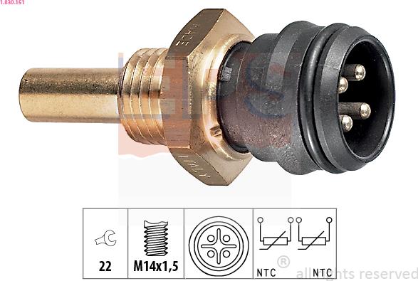 EPS 1.830.151 - Coolant temperature Sensor car-mod.net