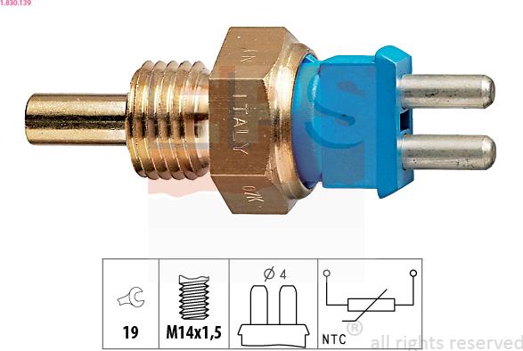 EPS 1.830.139 - Coolant temperature Sensor car-mod.net