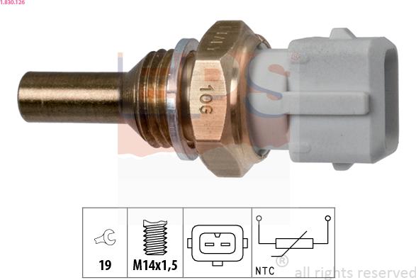 EPS 1.830.126 - Coolant temperature Sensor car-mod.net