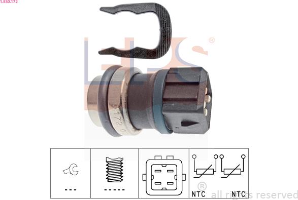 EPS 1.830.172 - Coolant temperature Sensor car-mod.net
