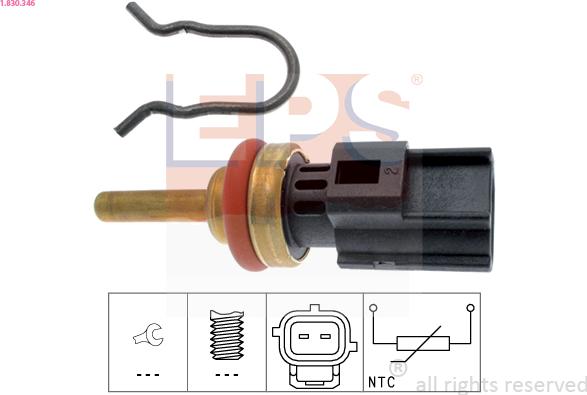 EPS 1.830.346 - Coolant temperature Sensor car-mod.net