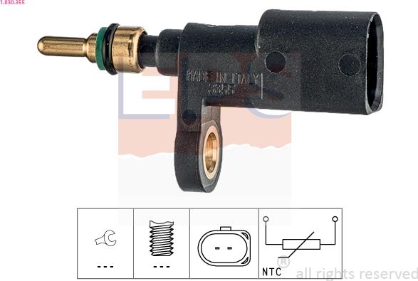EPS 1.830.355 - Coolant temperature Sensor car-mod.net