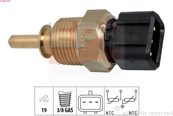 EPS 1.830.367 - Coolant temperature Sensor car-mod.net