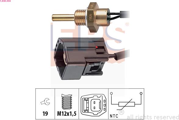 EPS 1.830.304 - Coolant temperature Sensor car-mod.net