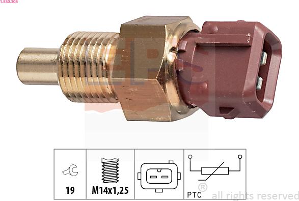 EPS 1.830.308 - Coolant temperature Sensor car-mod.net