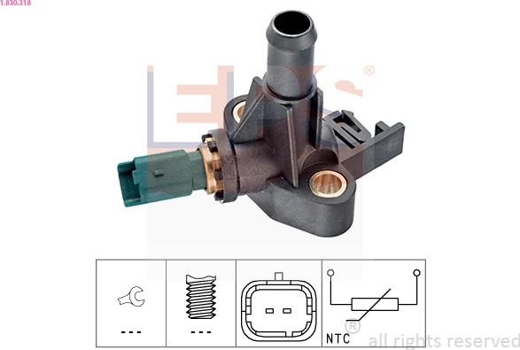 EPS 1.830.318 - Coolant temperature Sensor car-mod.net