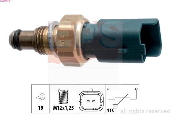 EPS 1.830.317 - Coolant temperature Sensor car-mod.net